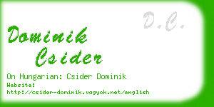 dominik csider business card